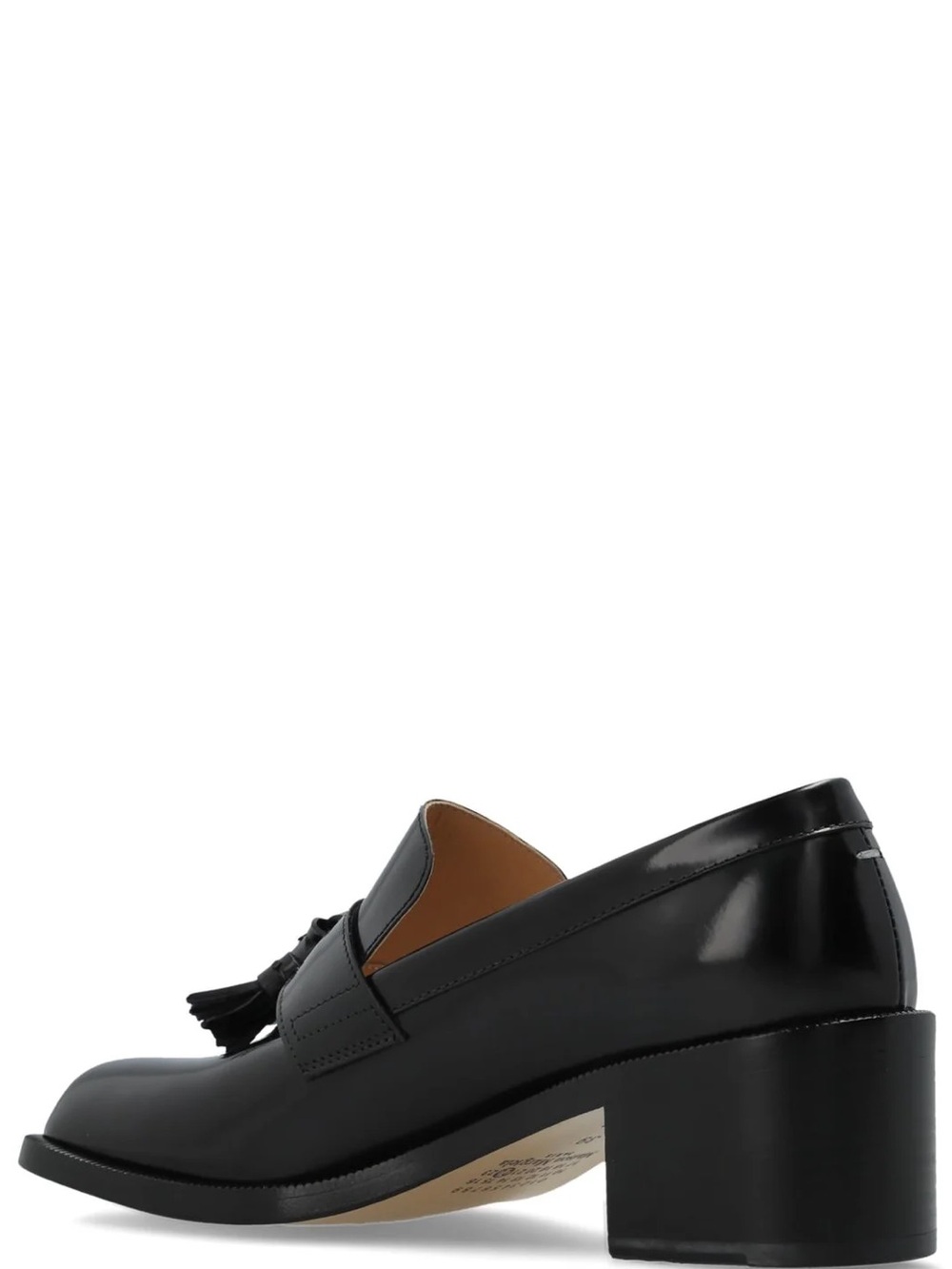 Maison Martin Margiela Black Leather Tassel Loafer Heel - Picture 3 of 3